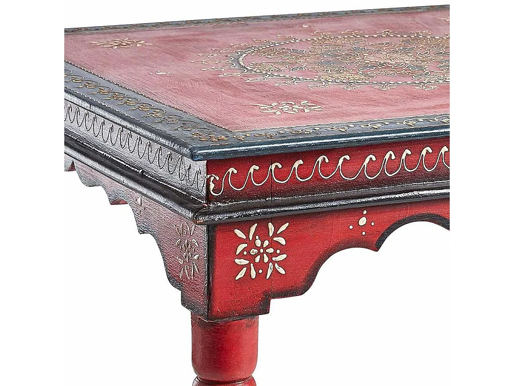 Shabby Chic Tisch in Rot und Bunt handgearbeitet