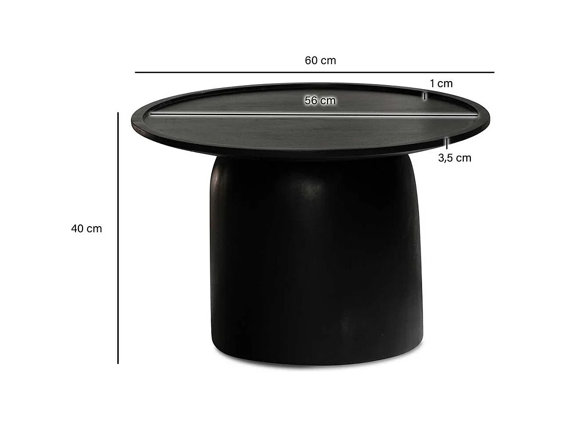 Couchtisch in runder Form Massivholz