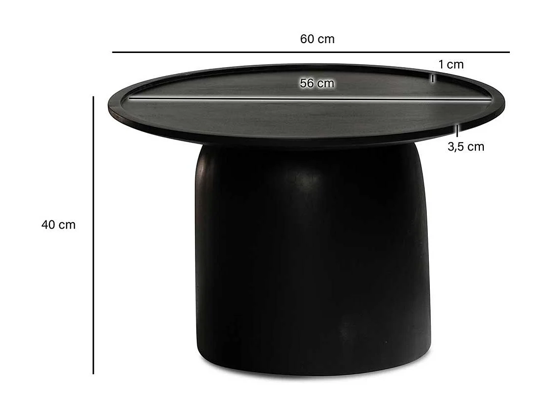 Couchtisch in runder Form Massivholz