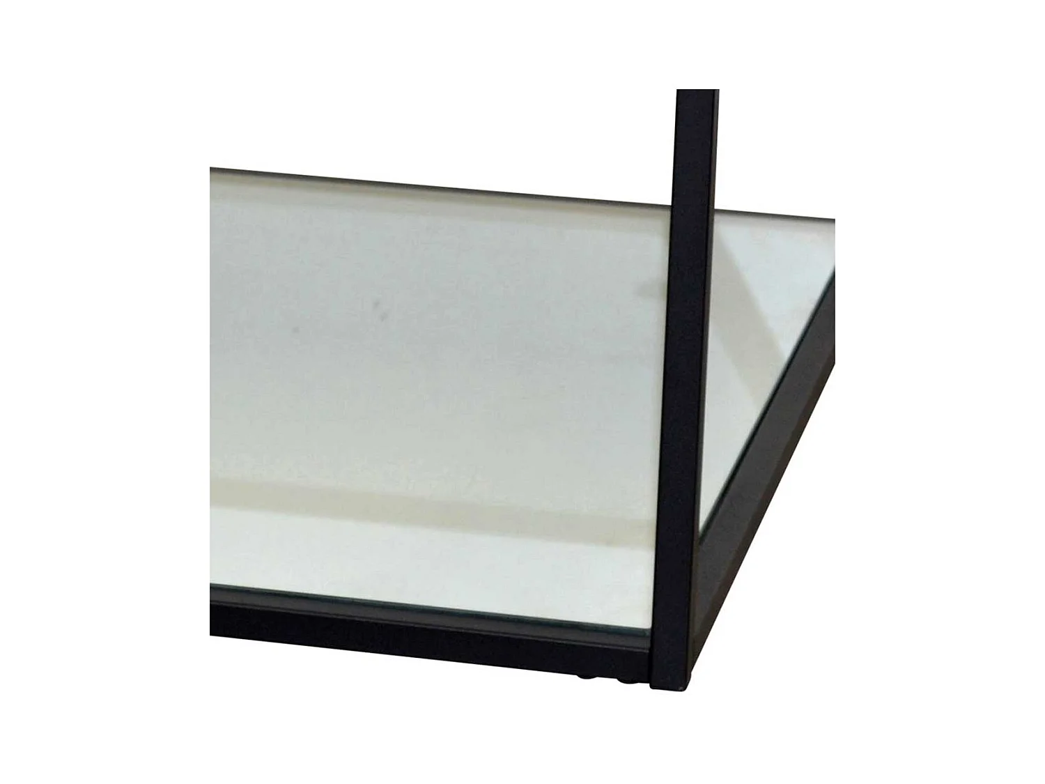 Glastisch Wohnzimmer mit Bügelgestell Metall