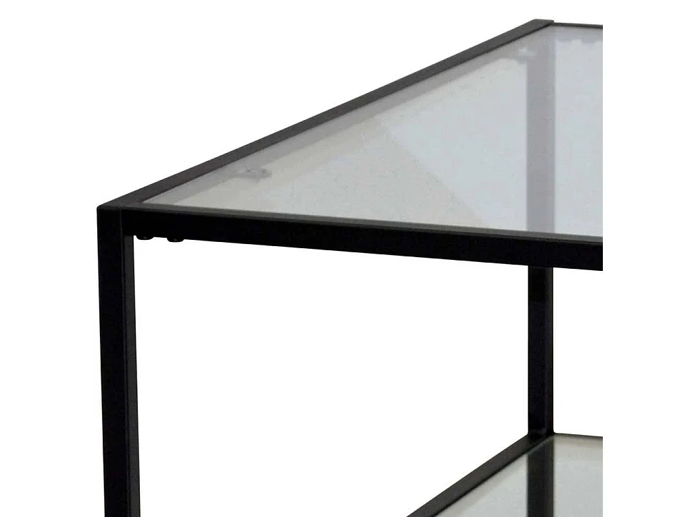 Glastisch Wohnzimmer mit Bügelgestell Metall