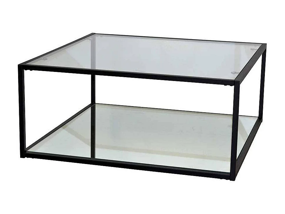 Glastisch Wohnzimmer mit Bügelgestell Metall