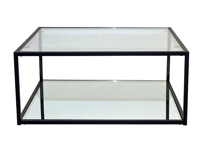 Glastisch Wohnzimmer mit Bügelgestell Metall