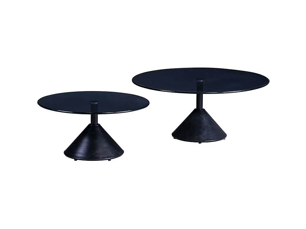 Schwarzer Salontisch aus Sicherheitsglas Metall