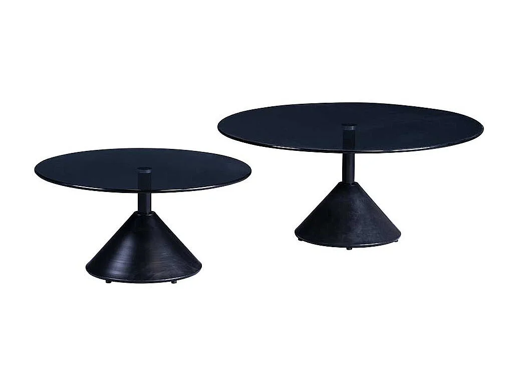 Schwarzer Salontisch aus Sicherheitsglas Metall