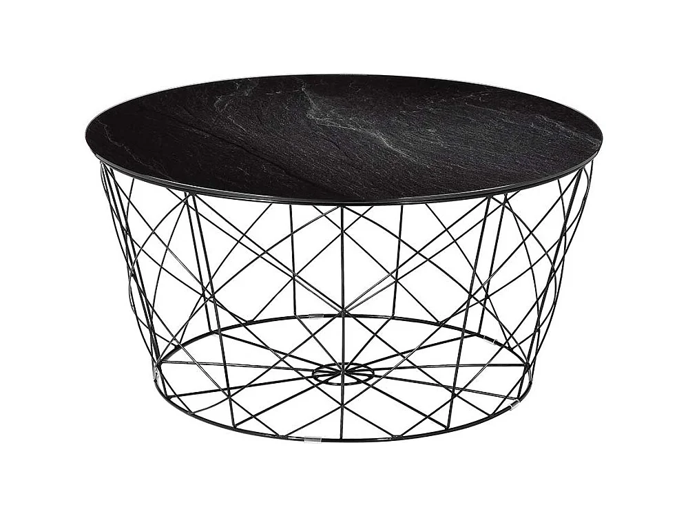 Couchtisch mit Drahtgestell Schwarz