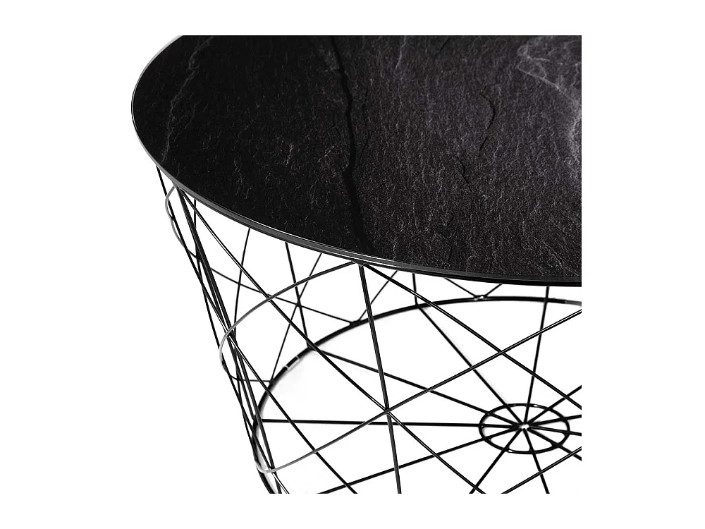 Couchtisch mit Drahtgestell Schwarz