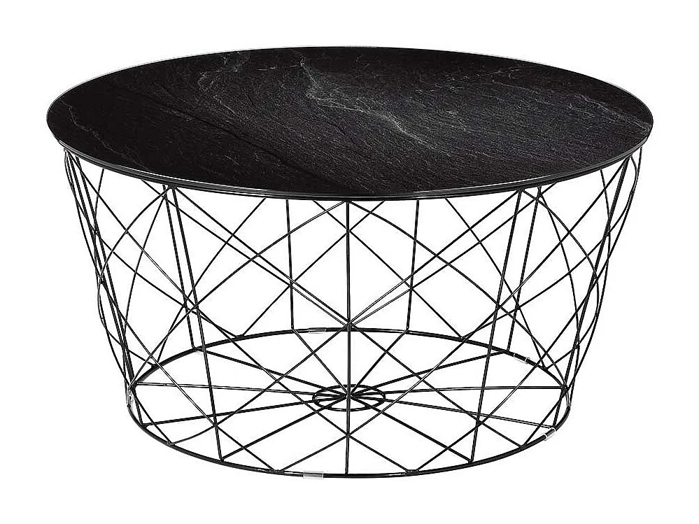 Couchtisch mit Drahtgestell Schwarz