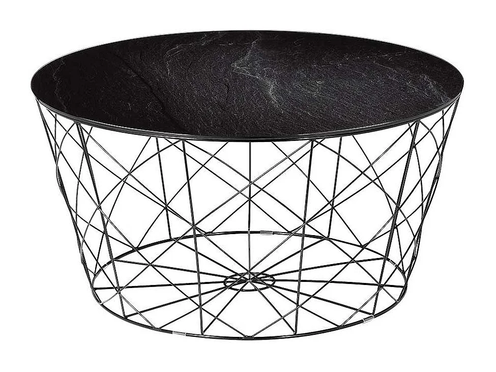 Couchtisch mit Drahtgestell Schwarz