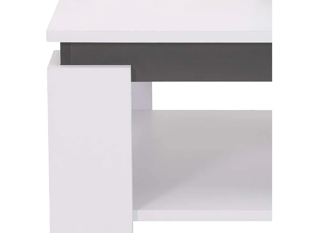 Wohnzimmer Tisch in Weiß und Anthrazit quadratischer Tischplatte