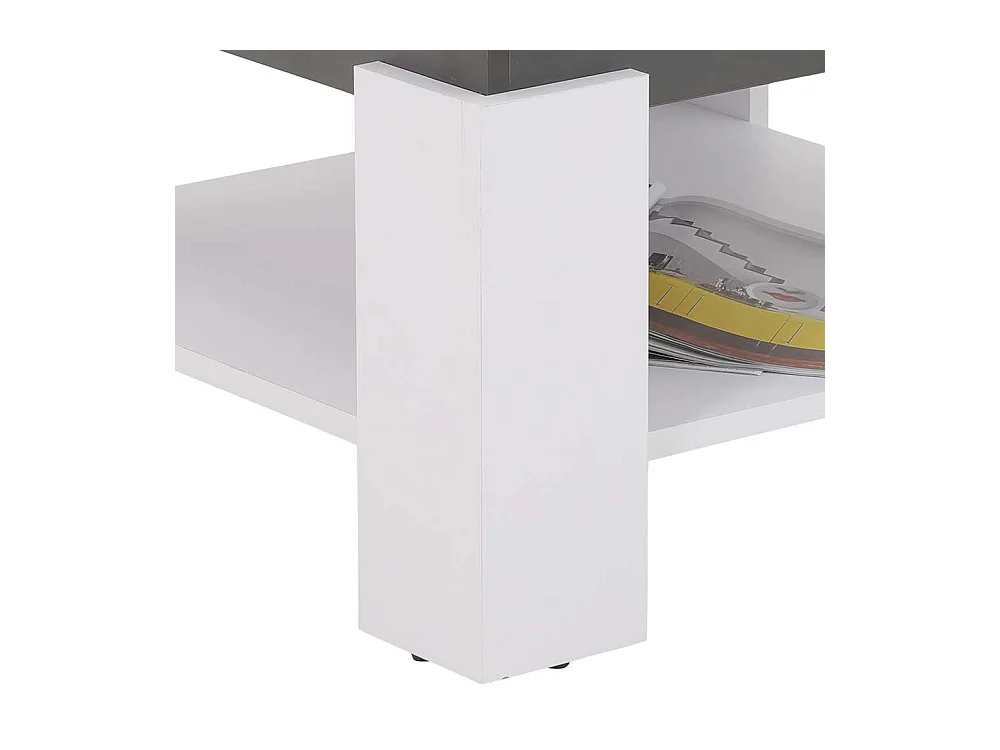 Wohnzimmer Tisch in Weiß und Anthrazit quadratischer Tischplatte