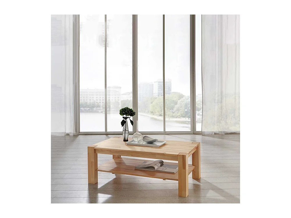 Couchtisch aus Kernbuche Massivholz 45 cm hoch