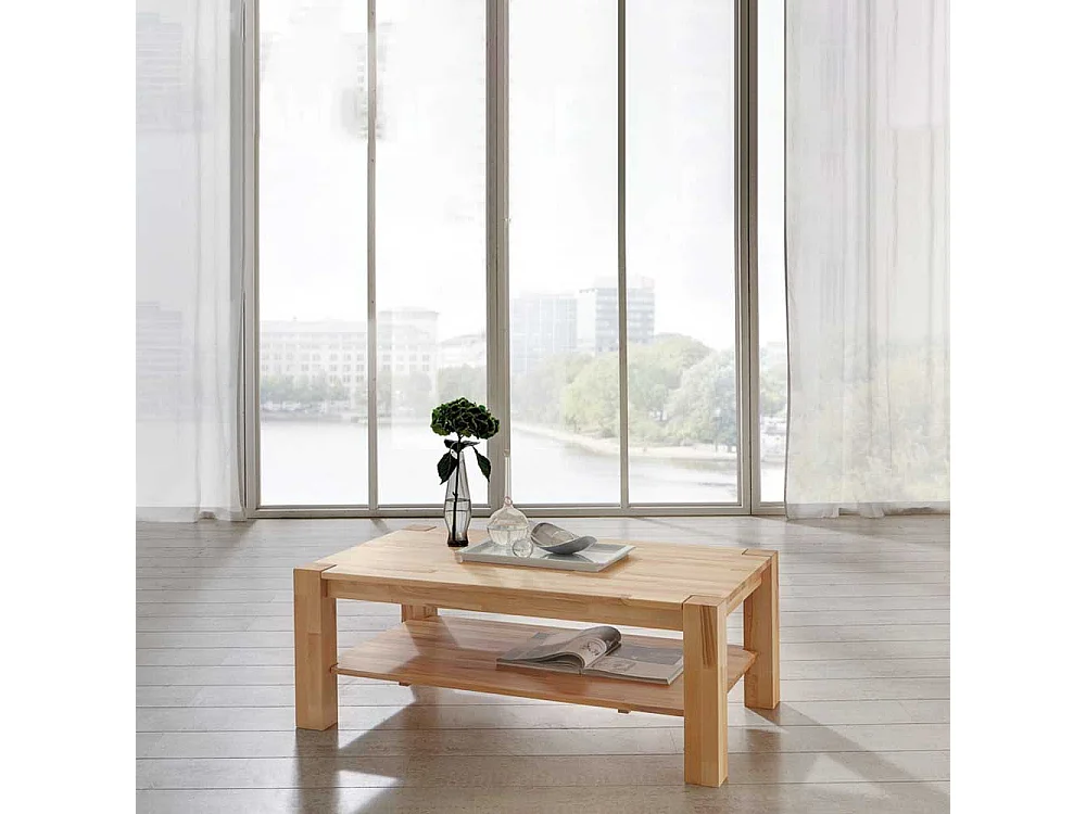 Couchtisch aus Kernbuche Massivholz 45 cm hoch