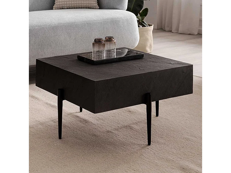 Designercouchtisch Sofatisch in Anthrazit - Steinoptik beschichtet