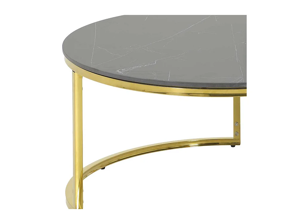 Designercouchtisch aus Sinterstein Ringgestell (zweiteilig)