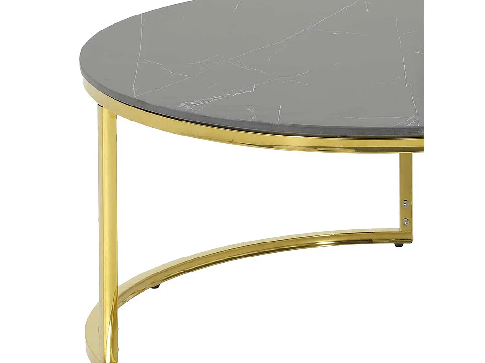 Designercouchtisch aus Sinterstein Ringgestell (zweiteilig)