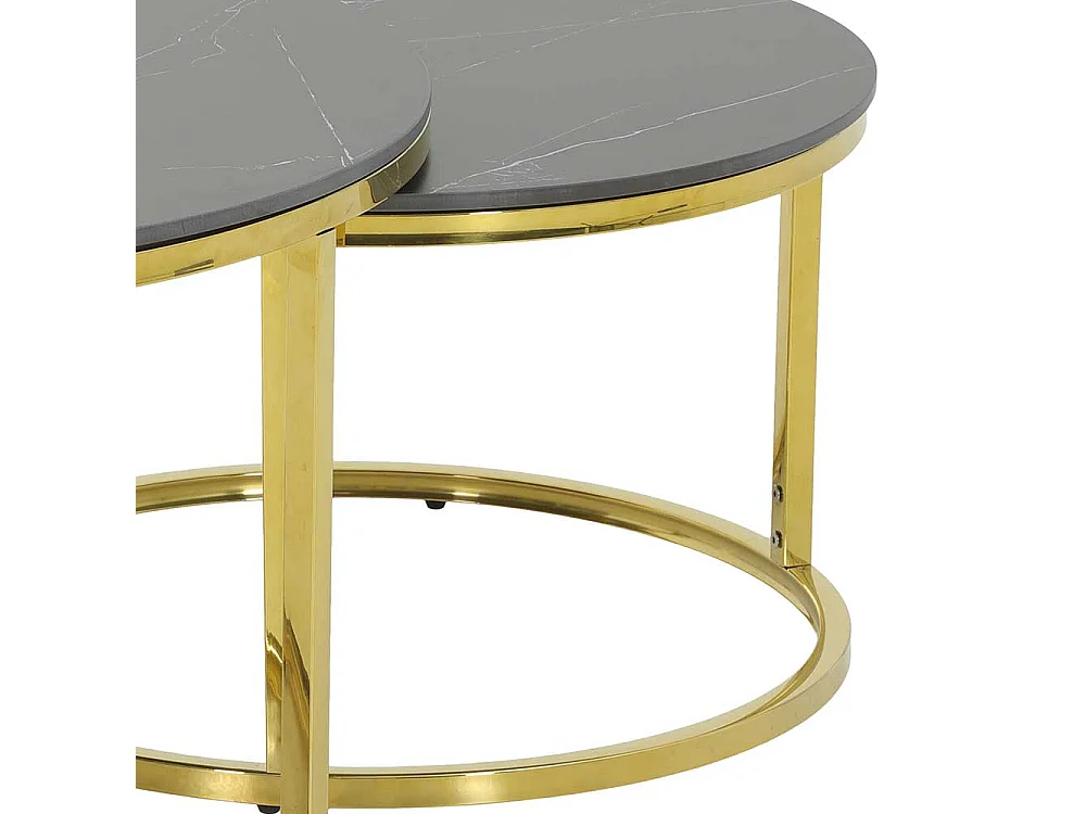 Designercouchtisch aus Sinterstein Ringgestell (zweiteilig)