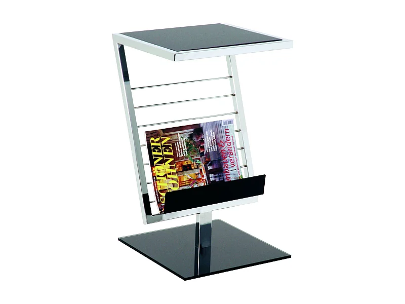 Zeitungsständer in Schwarz Schwarzglas