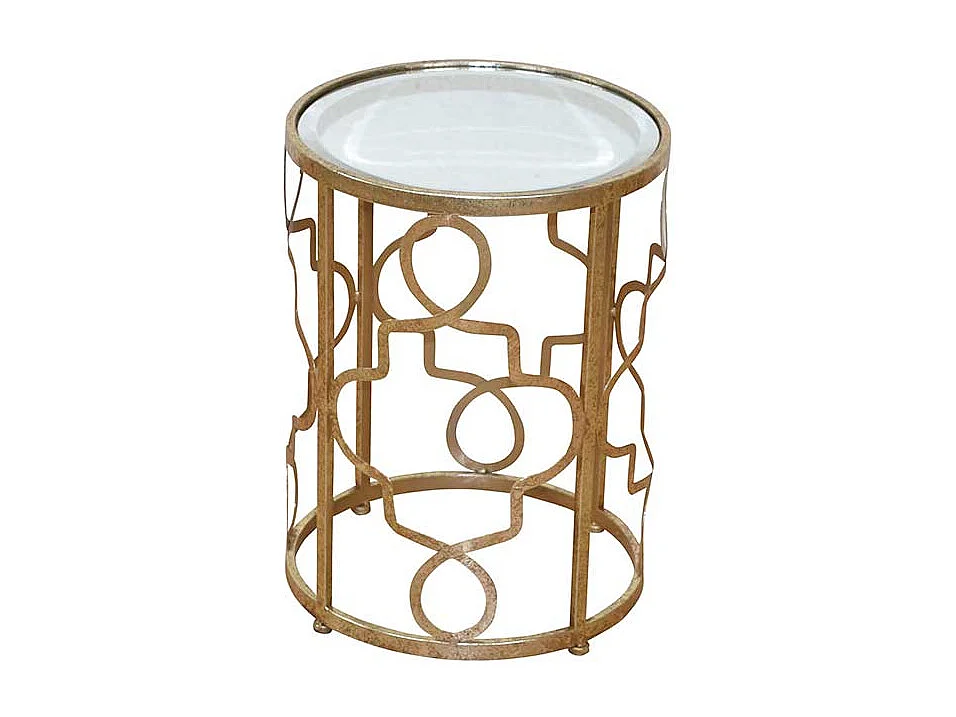 Designertisch in Gold Spiegelglas