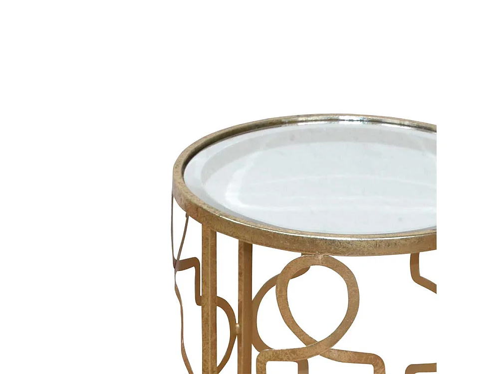 Designertisch in Gold Spiegelglas