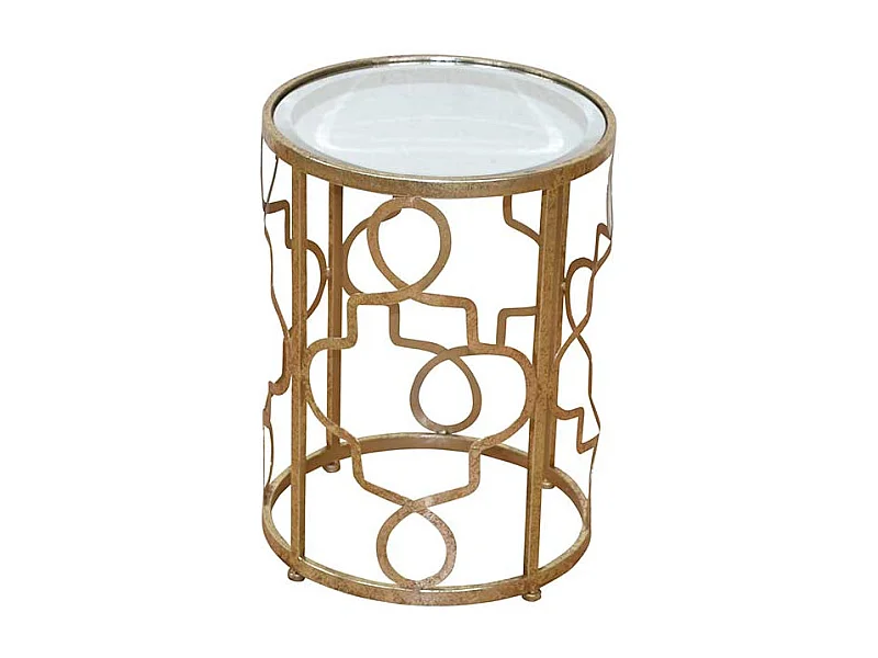 Designertisch in Gold Spiegelglas