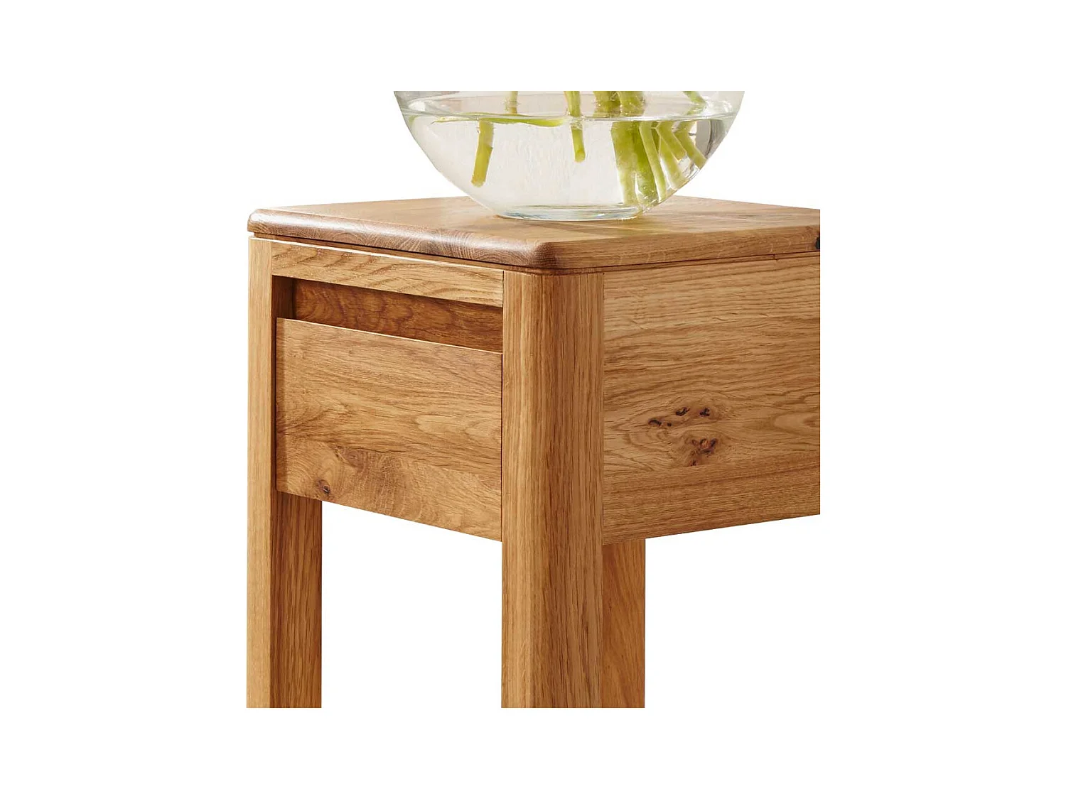 Telefontisch aus Wildeiche Massivholz Schublade