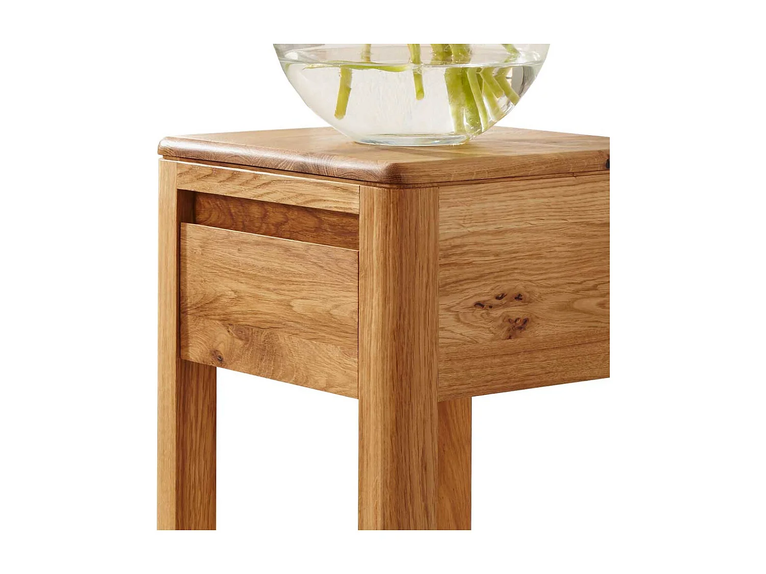 Telefontisch aus Wildeiche Massivholz Schublade