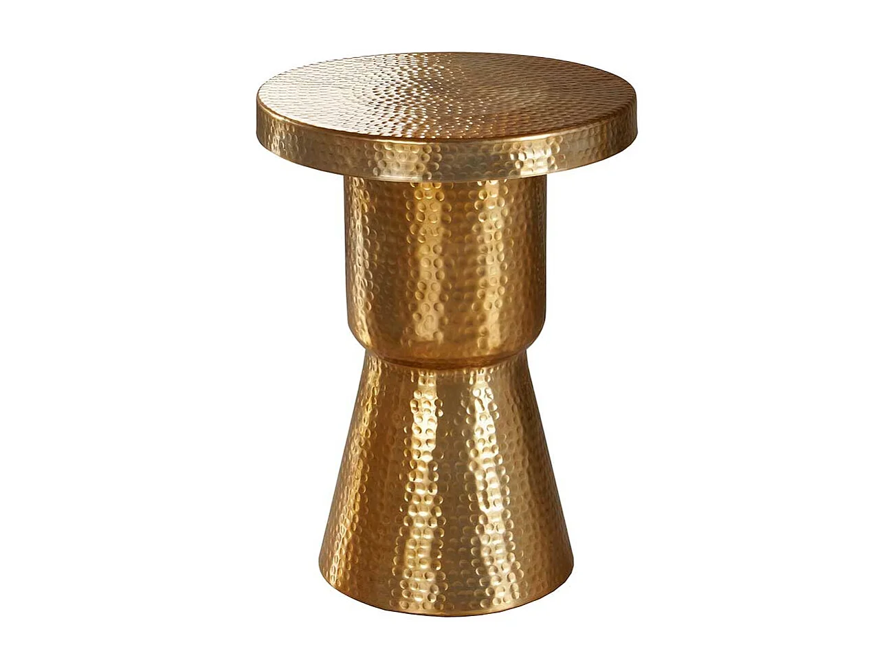 Designertisch in Goldfarben Säulengestell