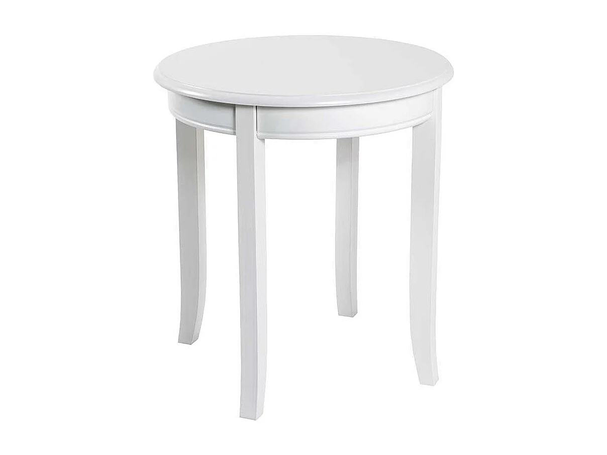 Runder Beitisch in Weiß Vintage Design