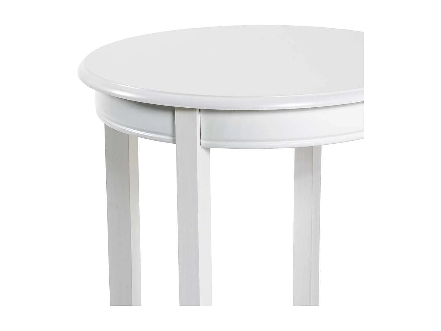 Runder Beitisch in Weiß Vintage Design