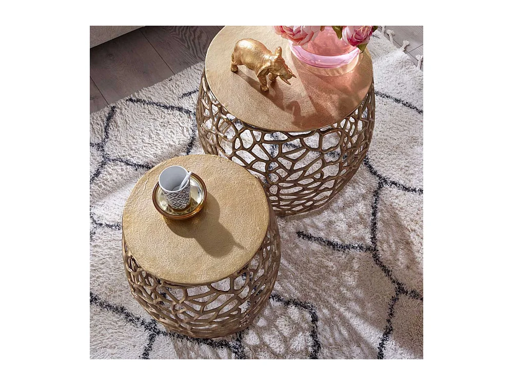 Metall Wohnzimmer Tische in Goldfarben Aluminium (zweiteilig)