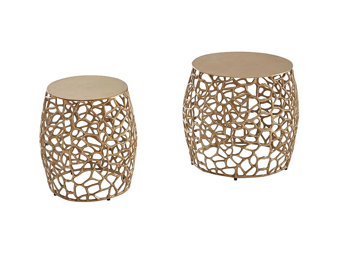 Metall Wohnzimmer Tische in Goldfarben Aluminium (zweiteilig)