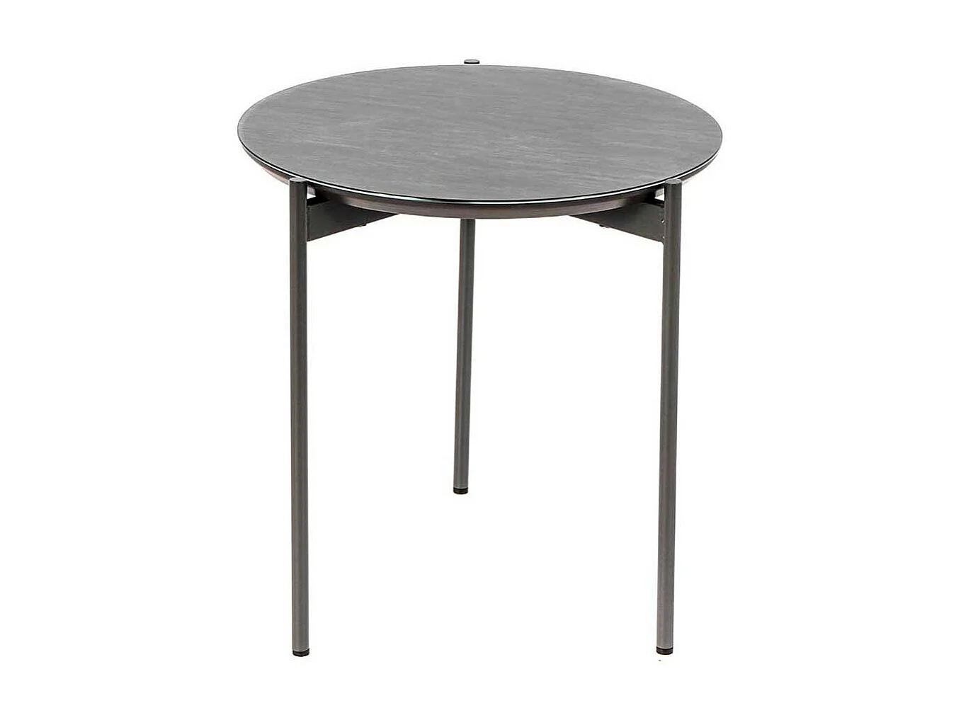Glasbeistelltisch in Blaugrau und Dunkelgrau rund