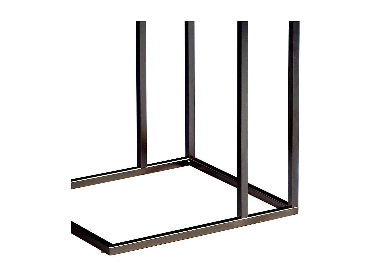 Sofatisch aus Wildeiche Massivholz Schwarz Metall