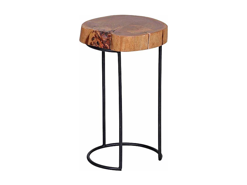 Tischchen mit Baumscheibe Akazie Massivholz