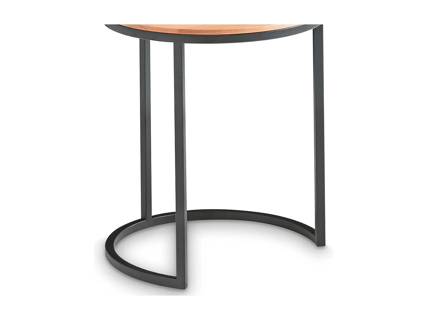 Vollholztisch aus Kernbuche Massivholz und Metall rund