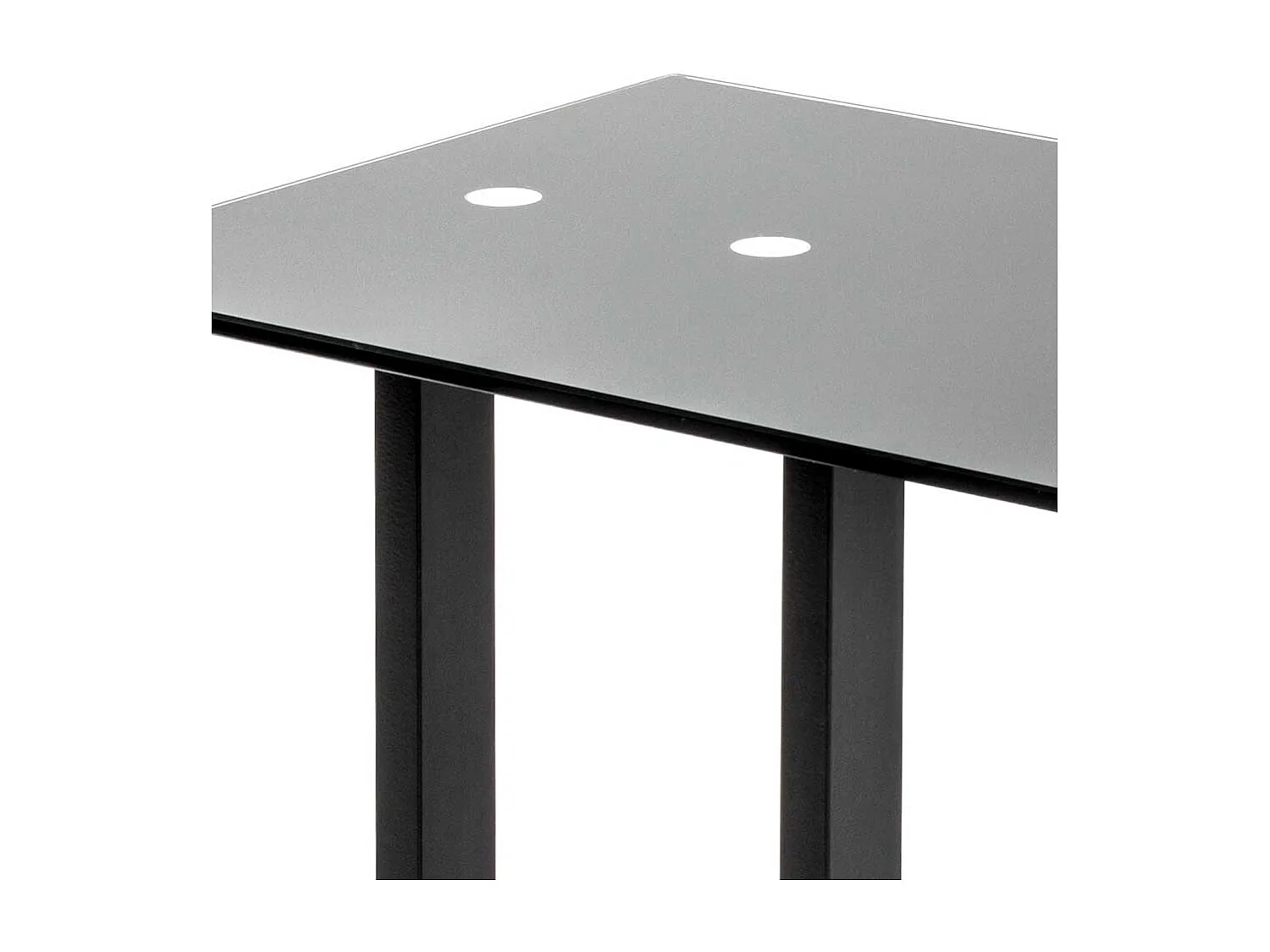 Glas Anstelltisch in Schwarz Sicherheitsglas & Metall