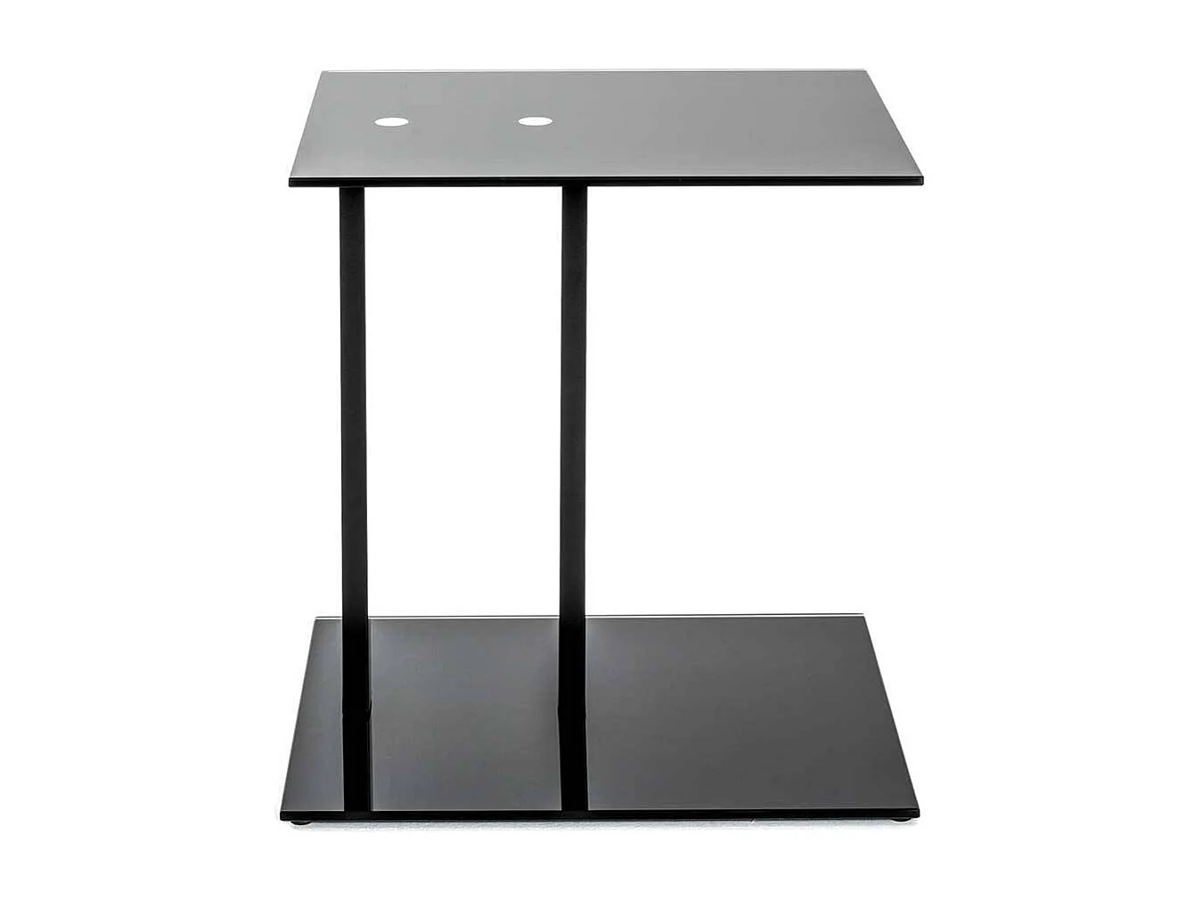 Glas Anstelltisch in Schwarz Sicherheitsglas & Metall