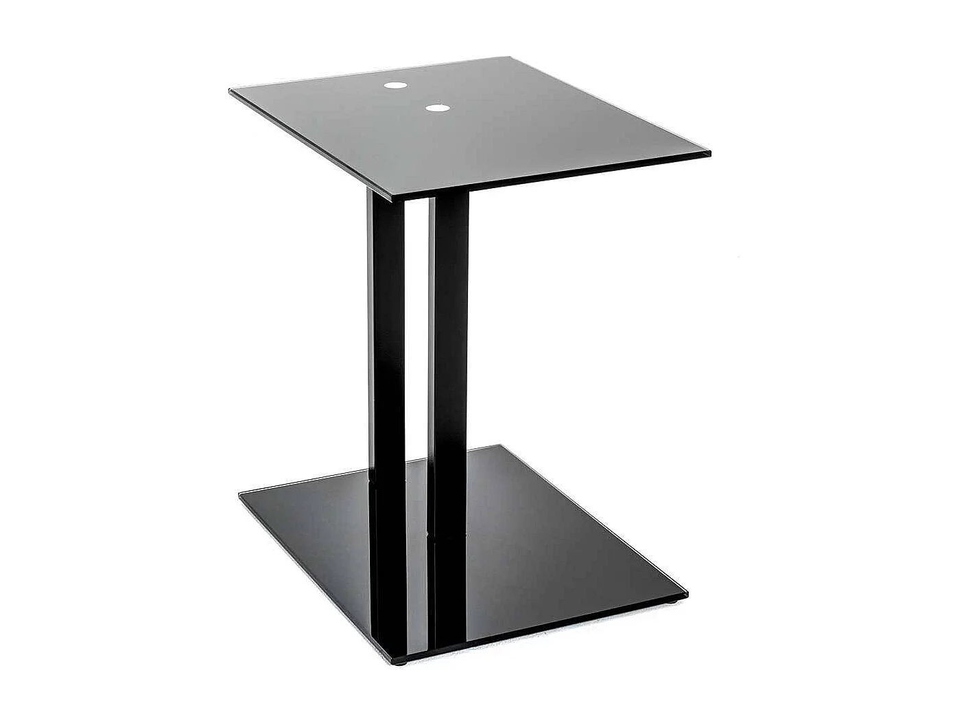 Glas Anstelltisch in Schwarz Sicherheitsglas & Metall