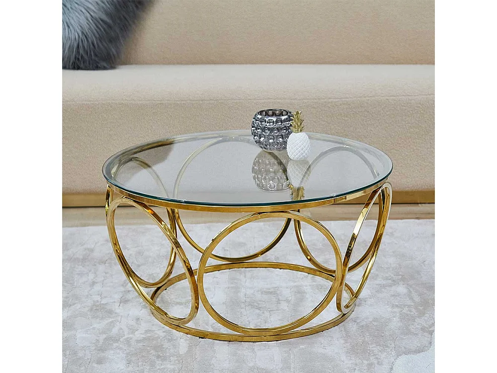 Salontisch aus Glas Ringgestell