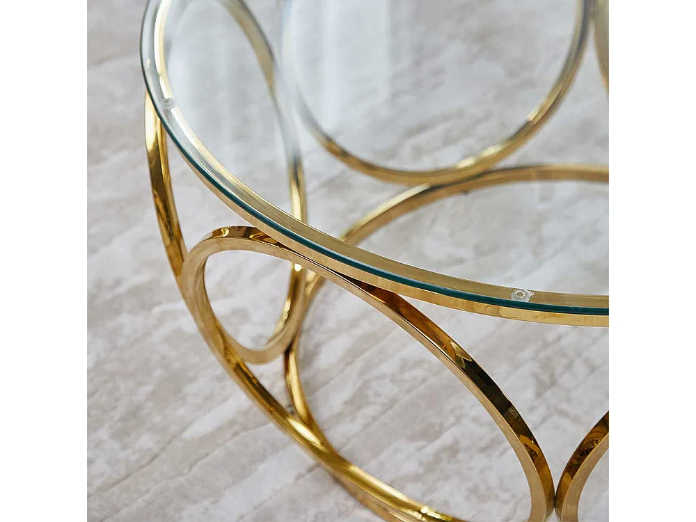 Salontisch aus Glas Ringgestell