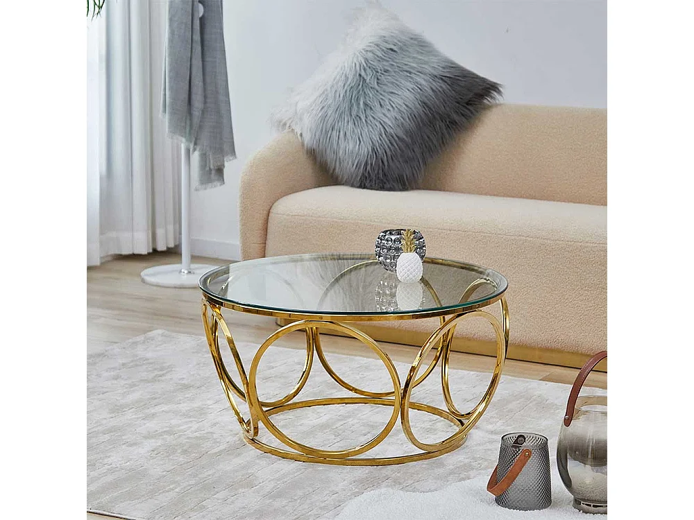 Salontisch aus Glas Ringgestell