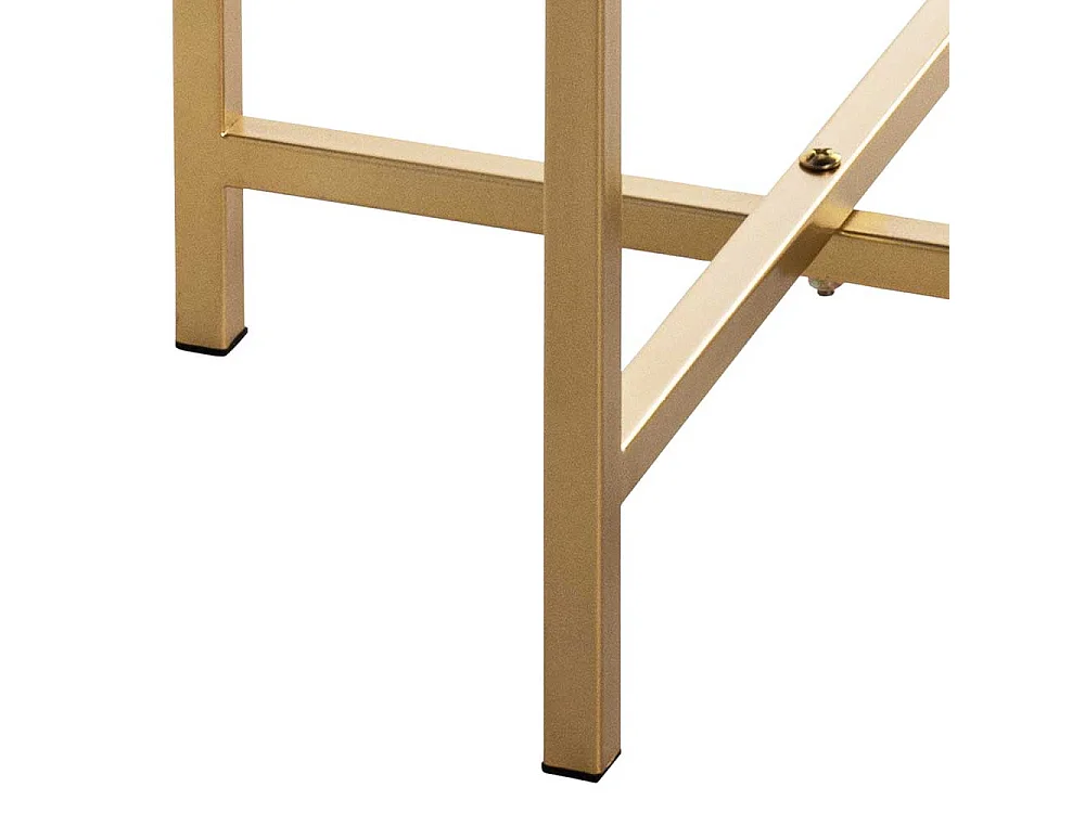 Rundtisch aus Metall und Spiegelglas Goldfarben