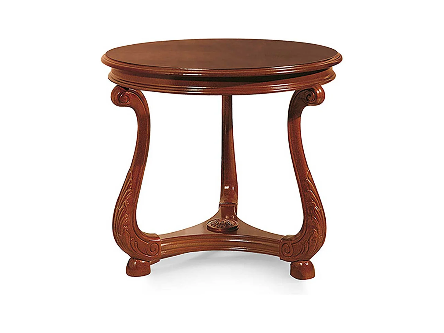 Italienischer Design Sofatisch in Nussbaumfarben lackiert Buche furniert