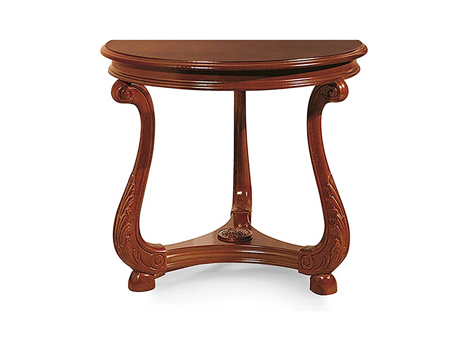 Italienischer Design Sofatisch in Nussbaumfarben lackiert Buche furniert