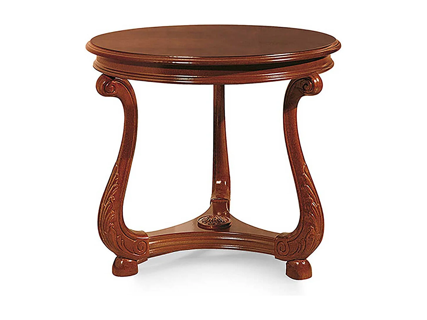 Italienischer Design Sofatisch in Nussbaumfarben lackiert Buche furniert