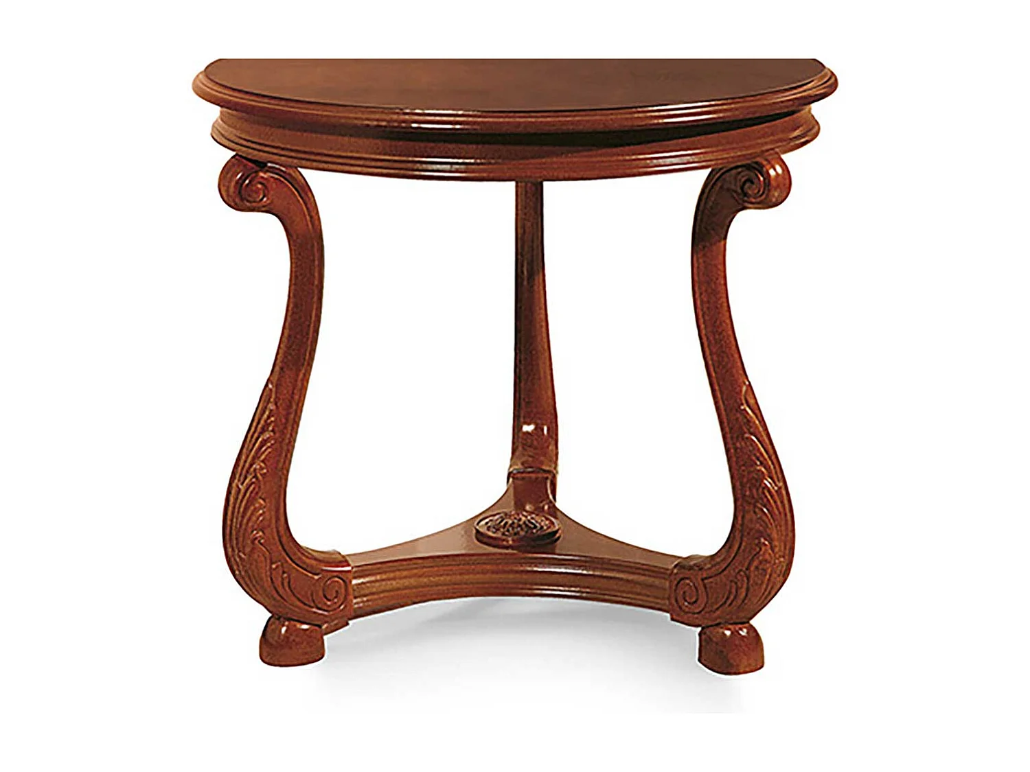 Italienischer Design Sofatisch in Nussbaumfarben lackiert Buche furniert