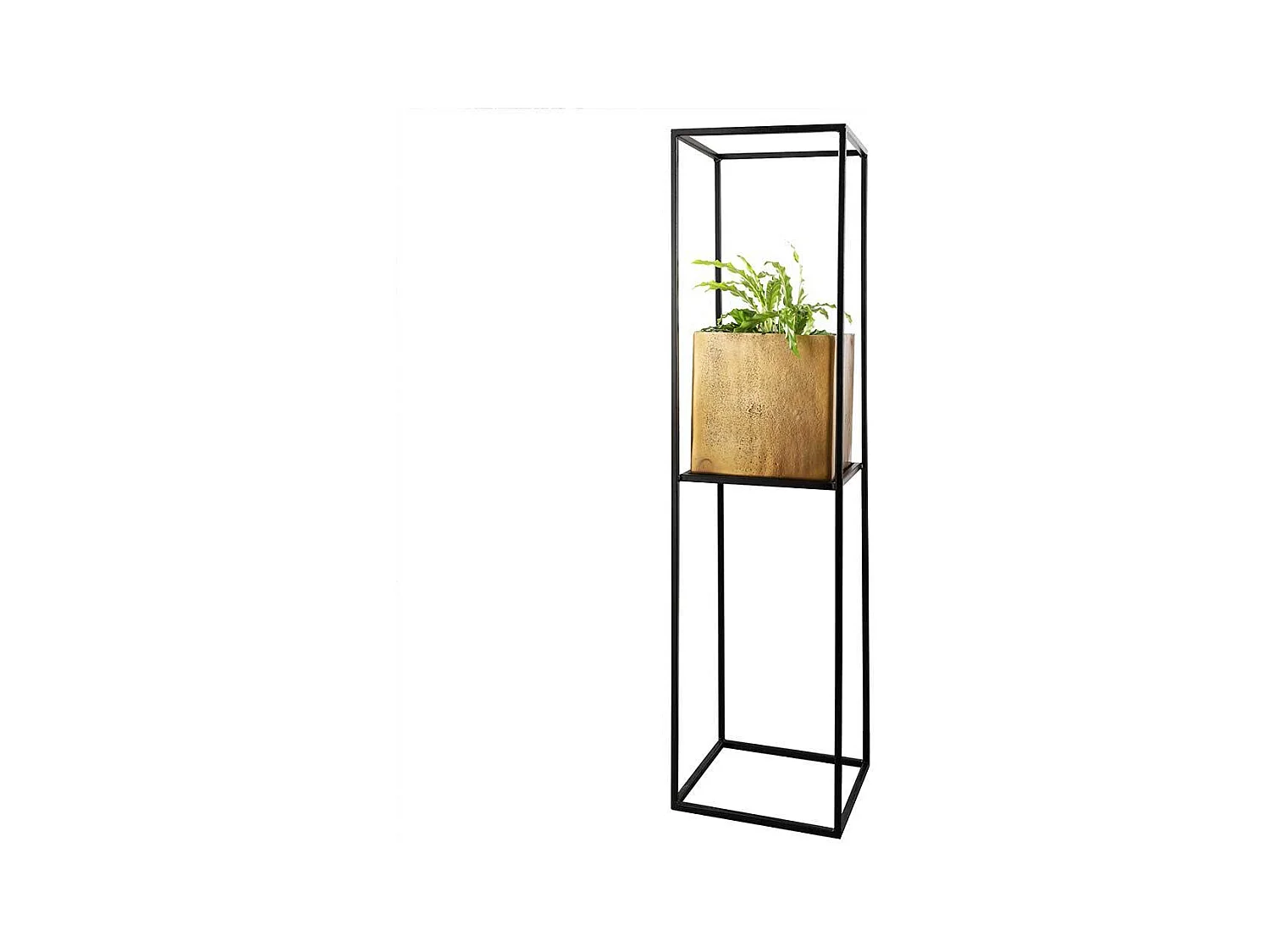 Metall Blumenständer in Schwarz Altgoldfarben