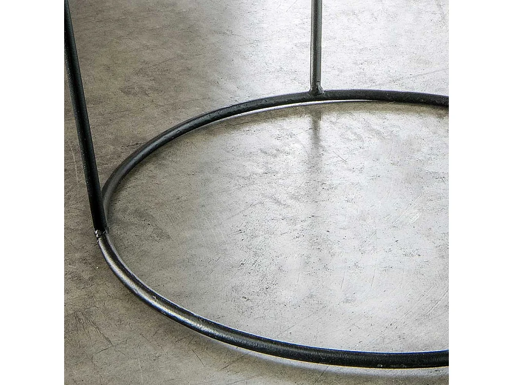 Runder Wohnzimmertisch aus Metall Industry und Loft Stil