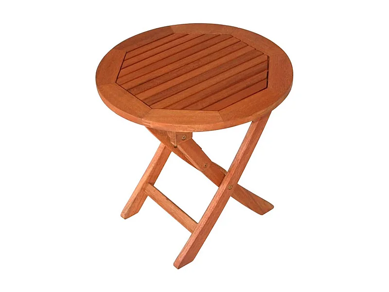 Runder Balkontisch aus Eukalyptusholz massiv klappbar